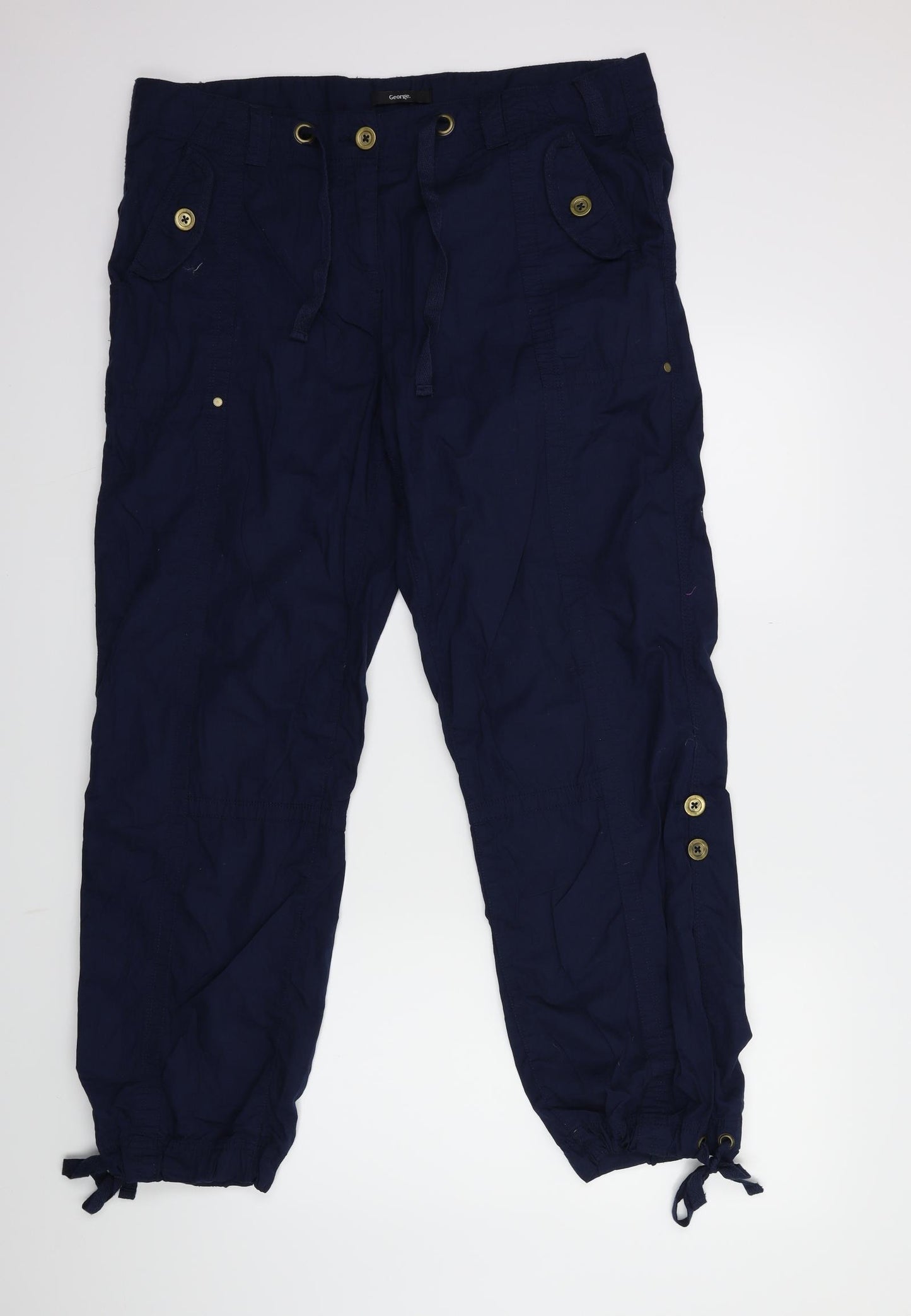 George Womens Blue   Cargo Trousers Size 16 L29 in