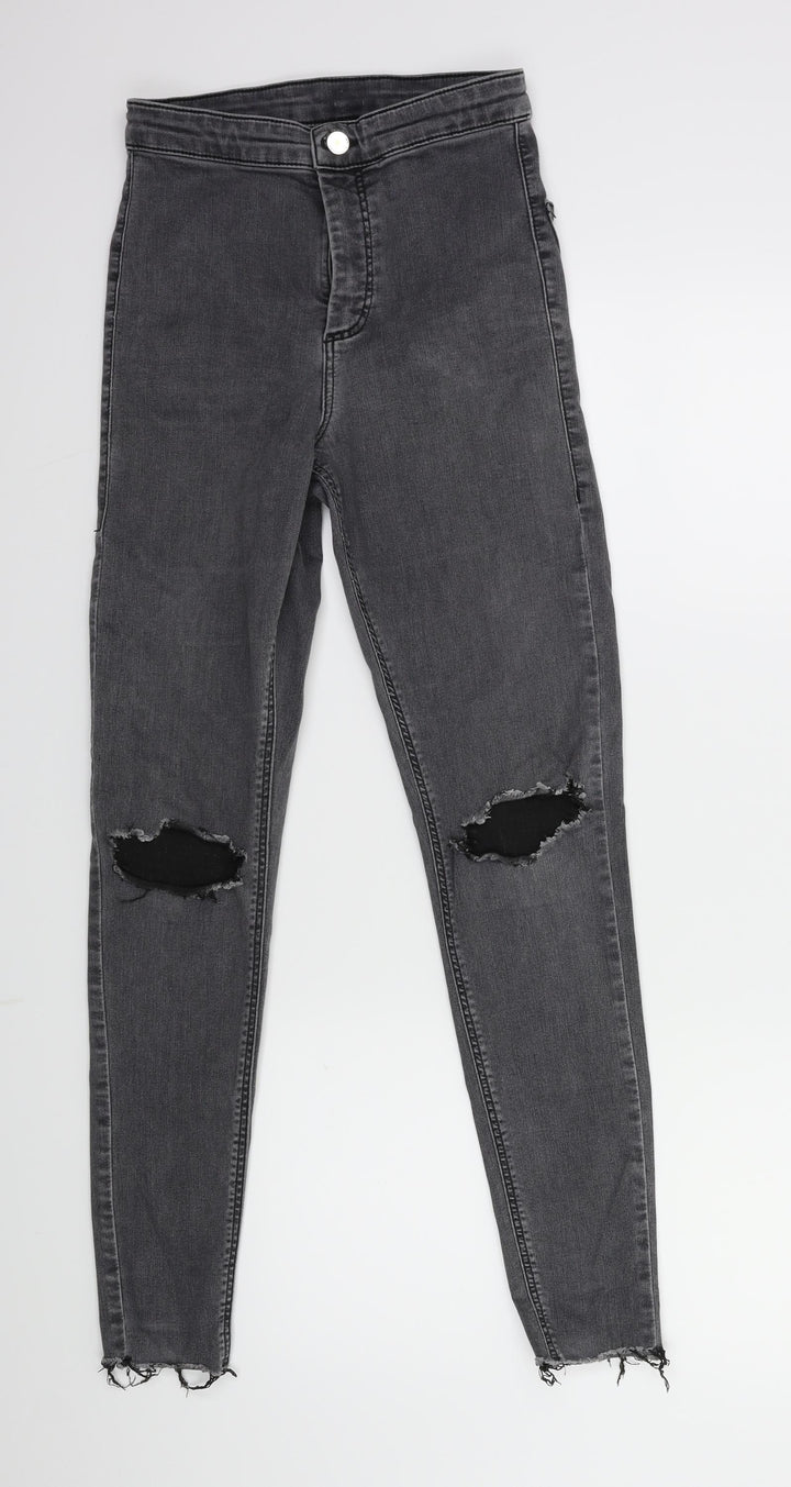 Topshop Womens Grey Denim Skinny Jeans Size 28 in L32 in
