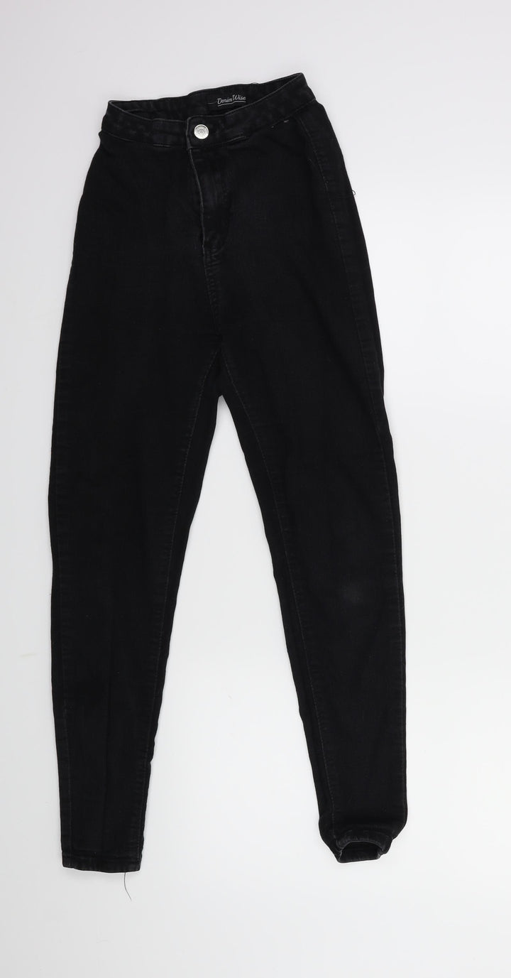 Denim Wise Womens Black Denim Skinny Jeans Size 6 L28 in