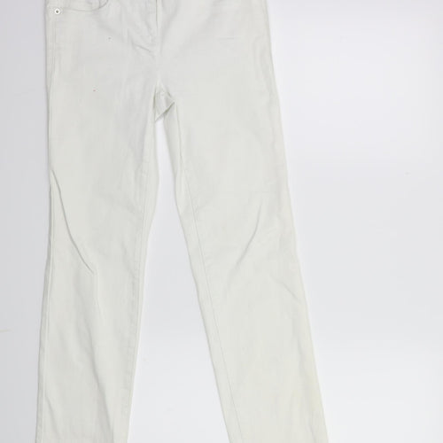 NEXT Womens White  Denim Straight Jeans Size 8 L28 in