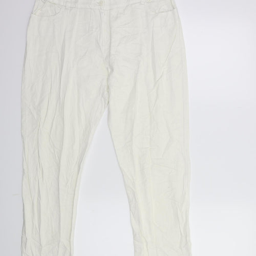 fraternity women Womens White   Trousers  Size 18 L27 in