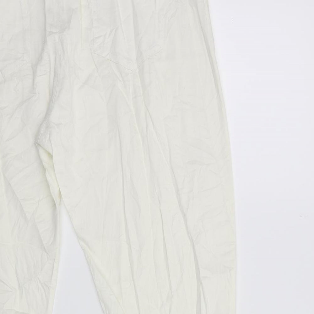 fraternity women Womens White   Trousers  Size 18 L27 in