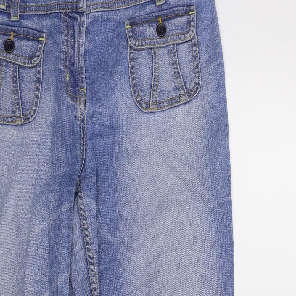 NEXT Womens Blue  Denim Flared Jeans Size 14 L26 in