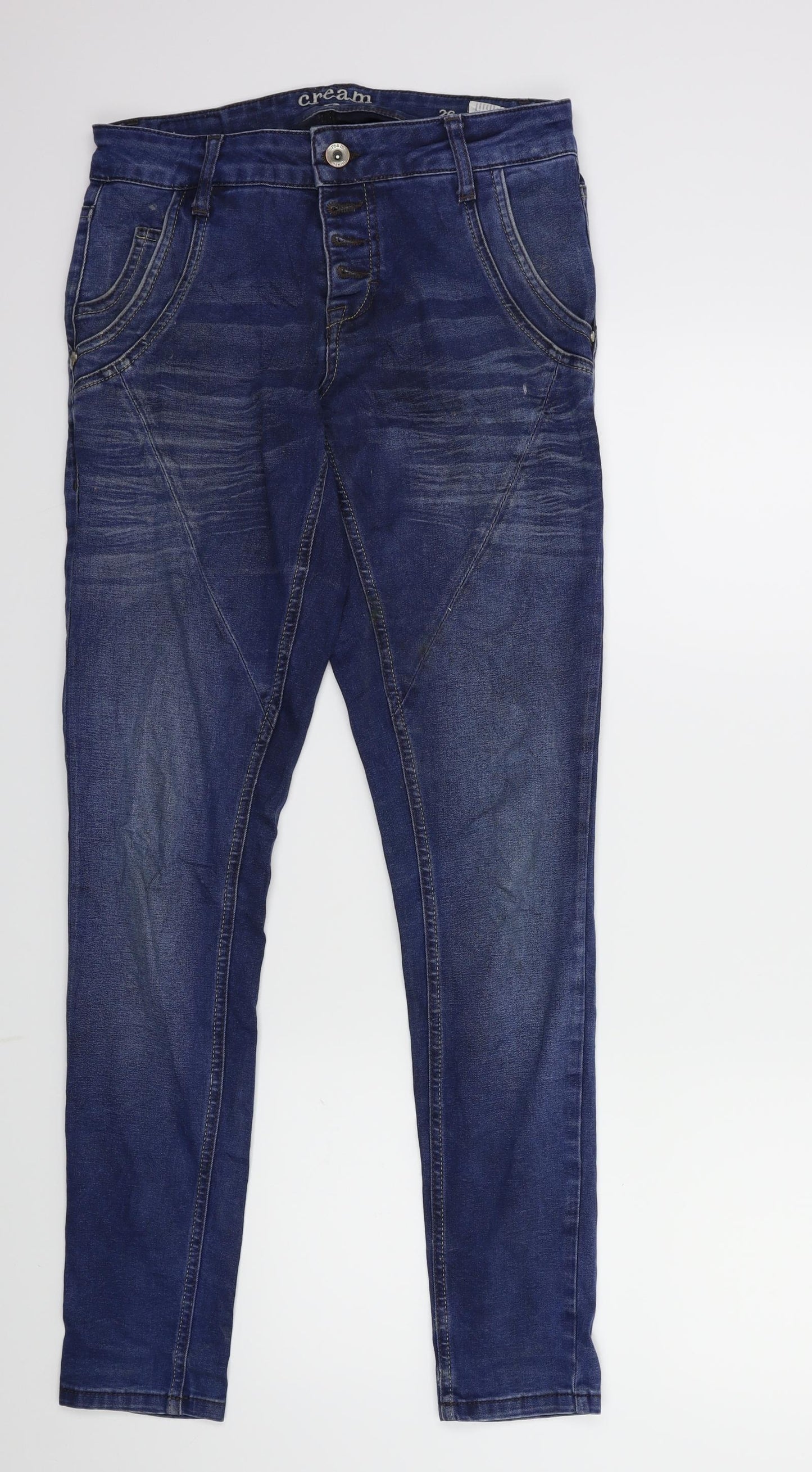Cream Womens Blue  Denim Skinny Jeans Size 26 in L28 in