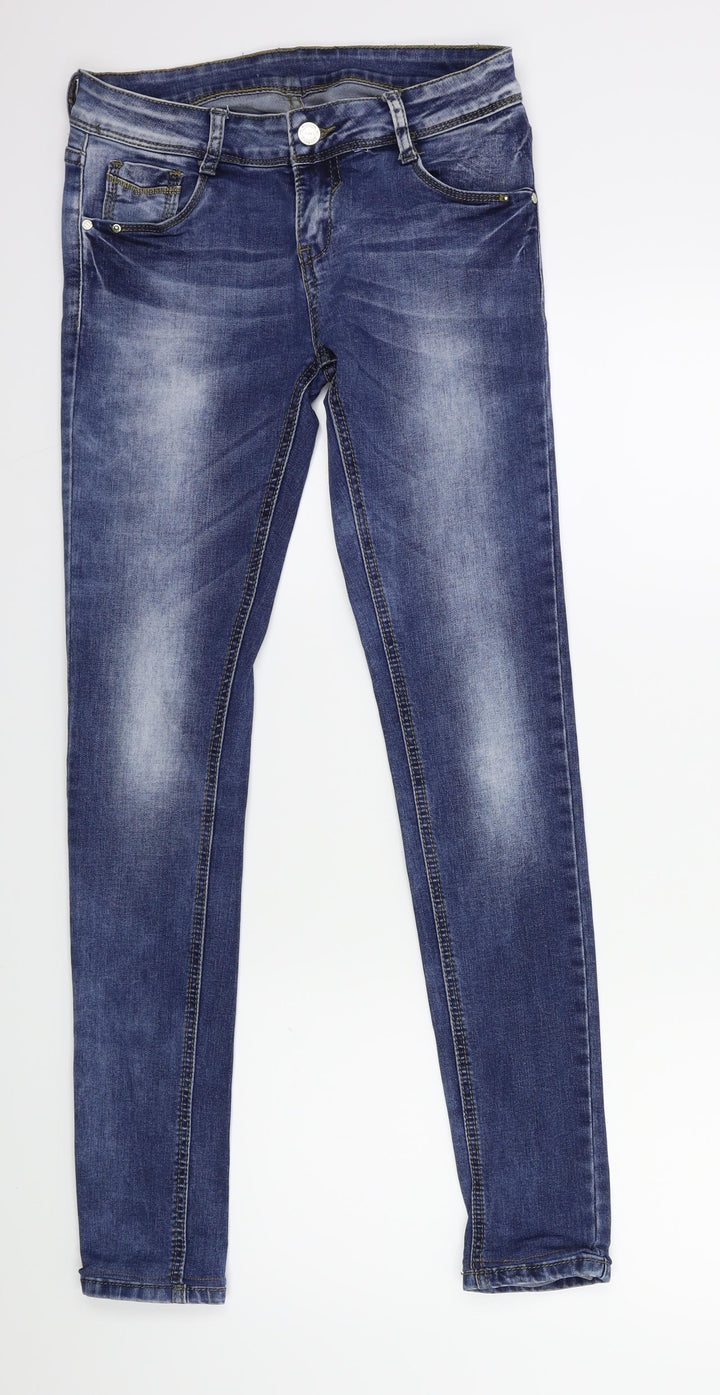 Preworn Womens Blue  Denim Skinny Jeans Size 28 in L29 in - Acid wash