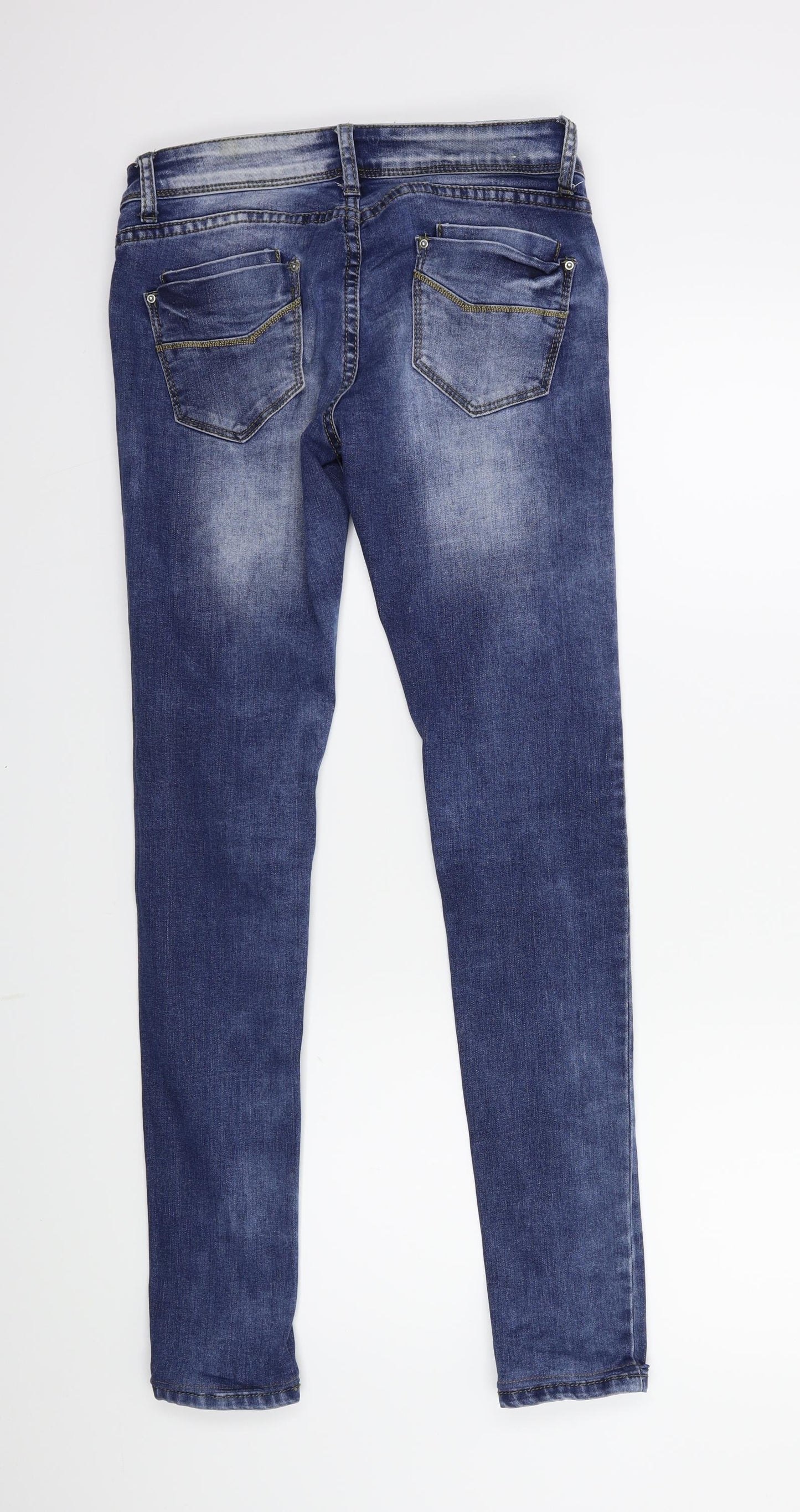 Preworn Womens Blue  Denim Skinny Jeans Size 28 in L29 in - Acid wash