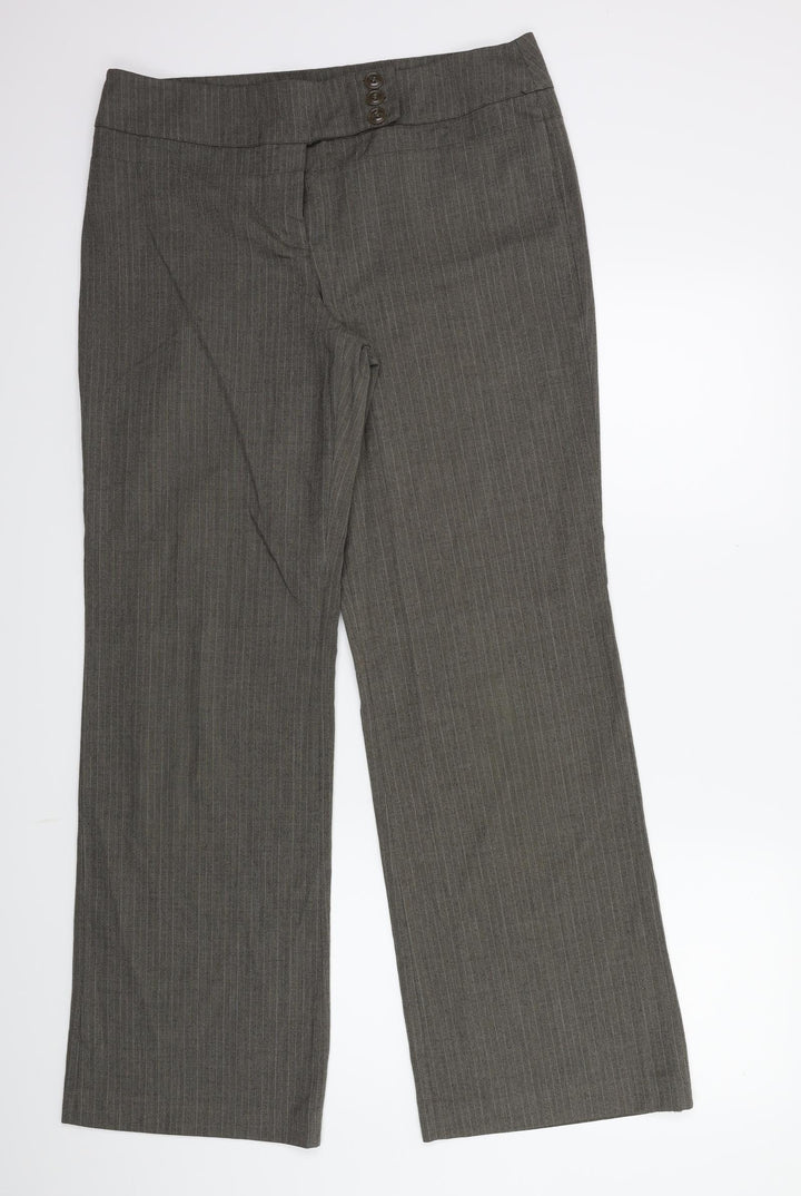 NXT Womens Brown Striped Trousers Size 14 L28 in