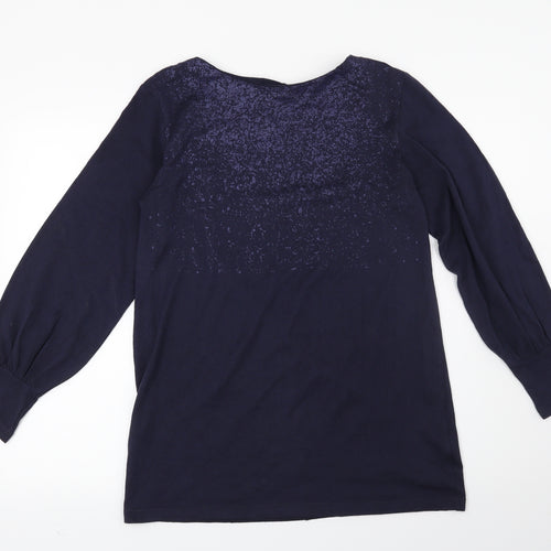 Marks and Spencer Womens Blue Geometric  Pullover Sweatshirt Size 10