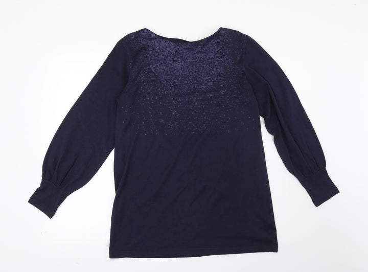 Marks and Spencer Womens Blue Geometric  Pullover Sweatshirt Size 10