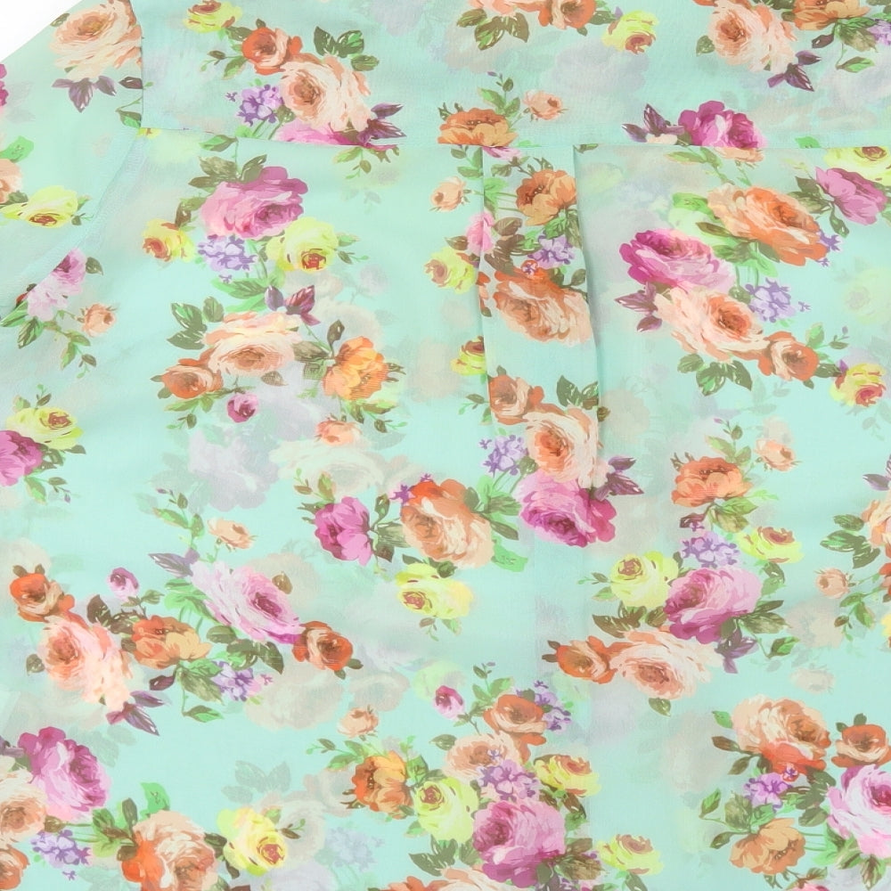 Atmosphere Womens Green Floral  Basic Blouse Size 8