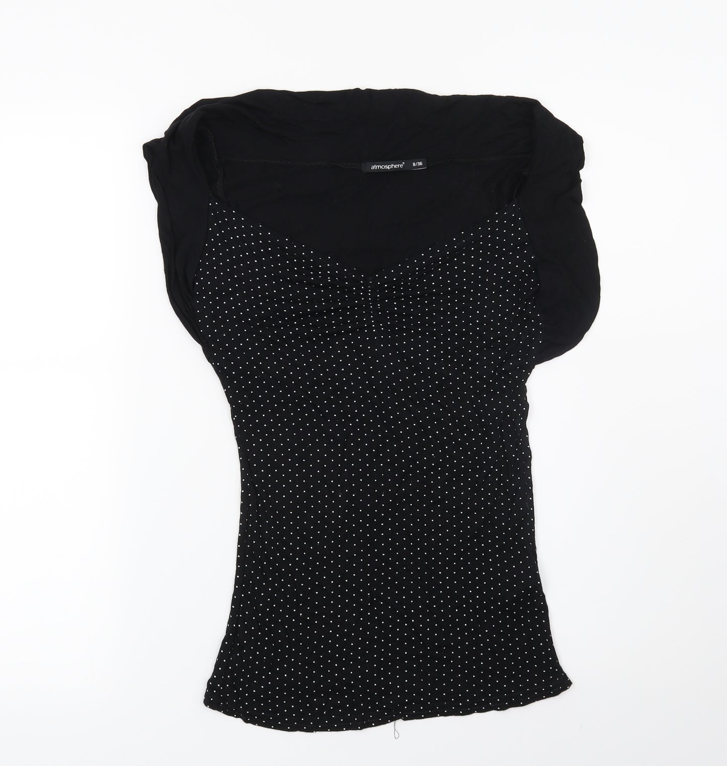 Atmosphere Womens Black Polka Dot  Basic Blouse Size 8