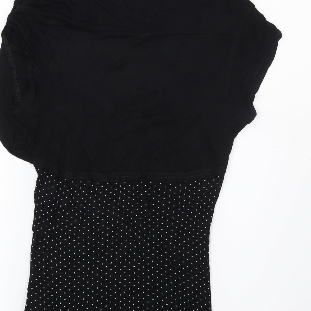 Atmosphere Womens Black Polka Dot  Basic Blouse Size 8