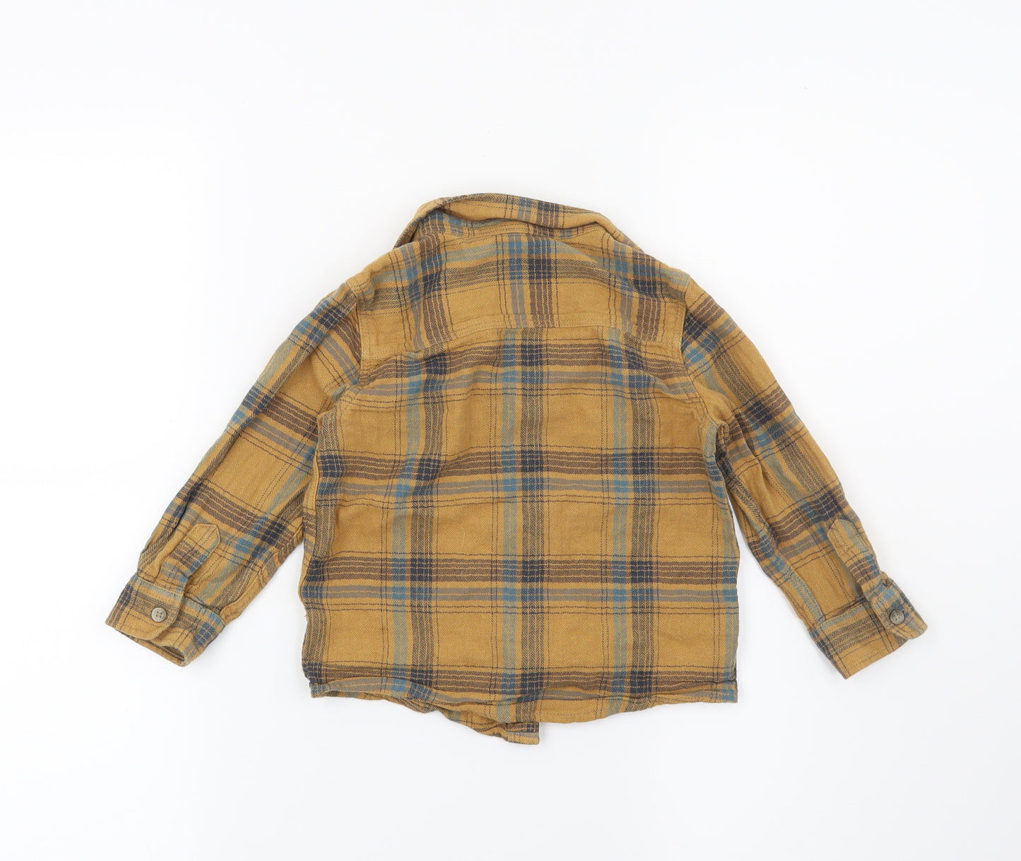 Matalan Boys Yellow Check Rayon Basic Button-Up Size 2-3 Years