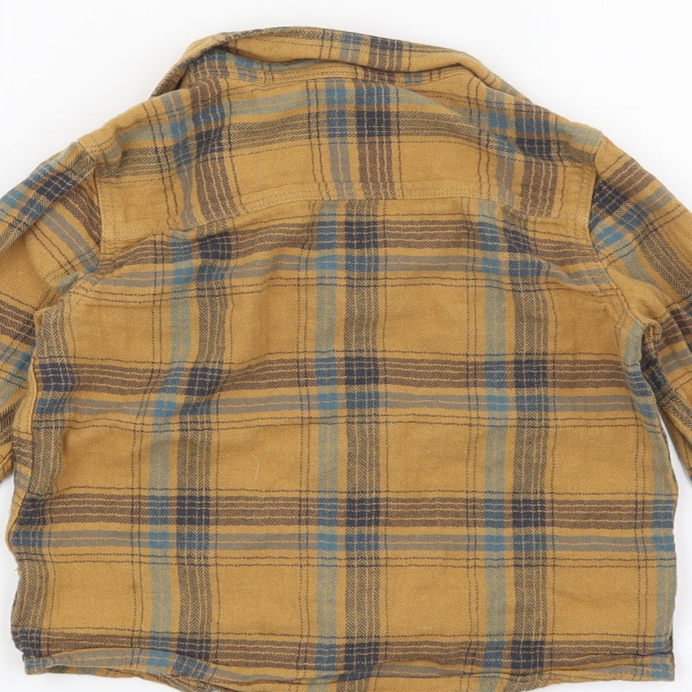 Matalan Boys Yellow Check Rayon Basic Button-Up Size 2-3 Years