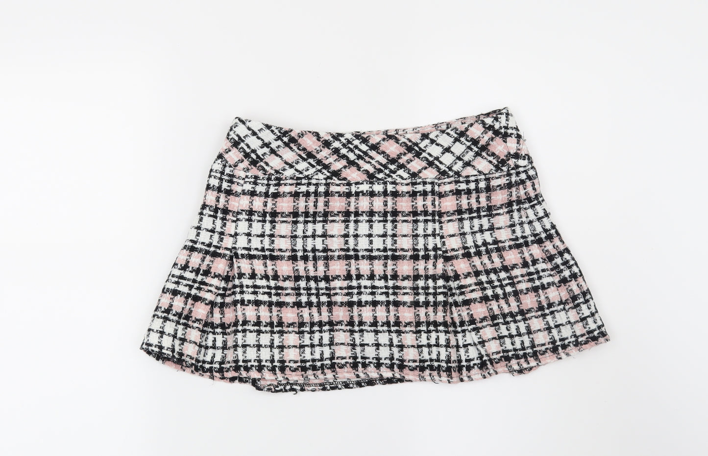 Krisp Womens Pink Check  Mini Skirt Size 10
