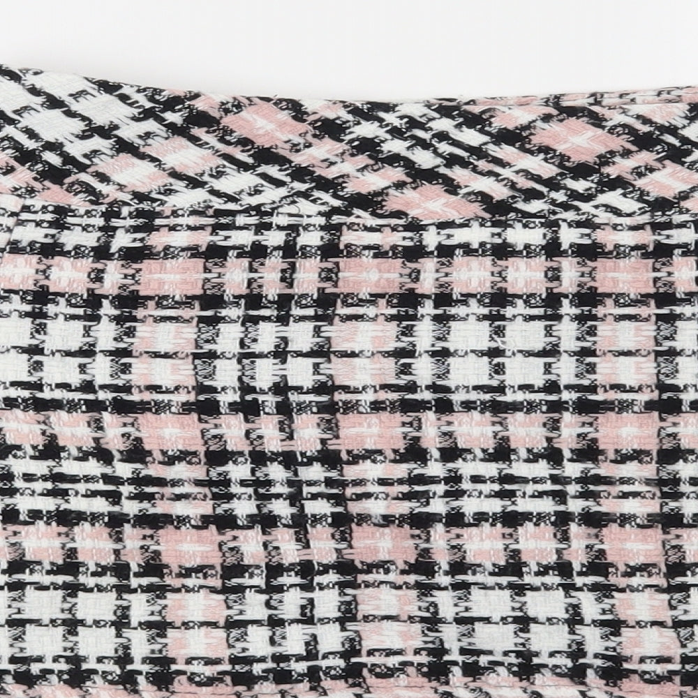 Krisp Womens Pink Check  Mini Skirt Size 10