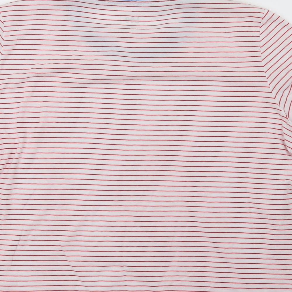 Lee Mens White Striped   T-Shirt Size L