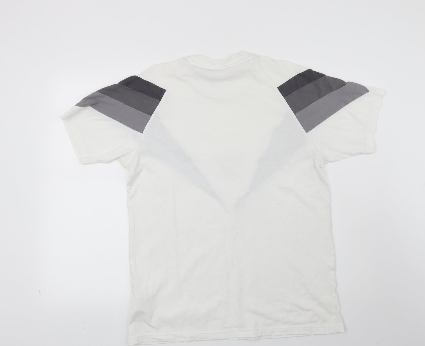 adidas Mens White Geometric   T-Shirt Size M