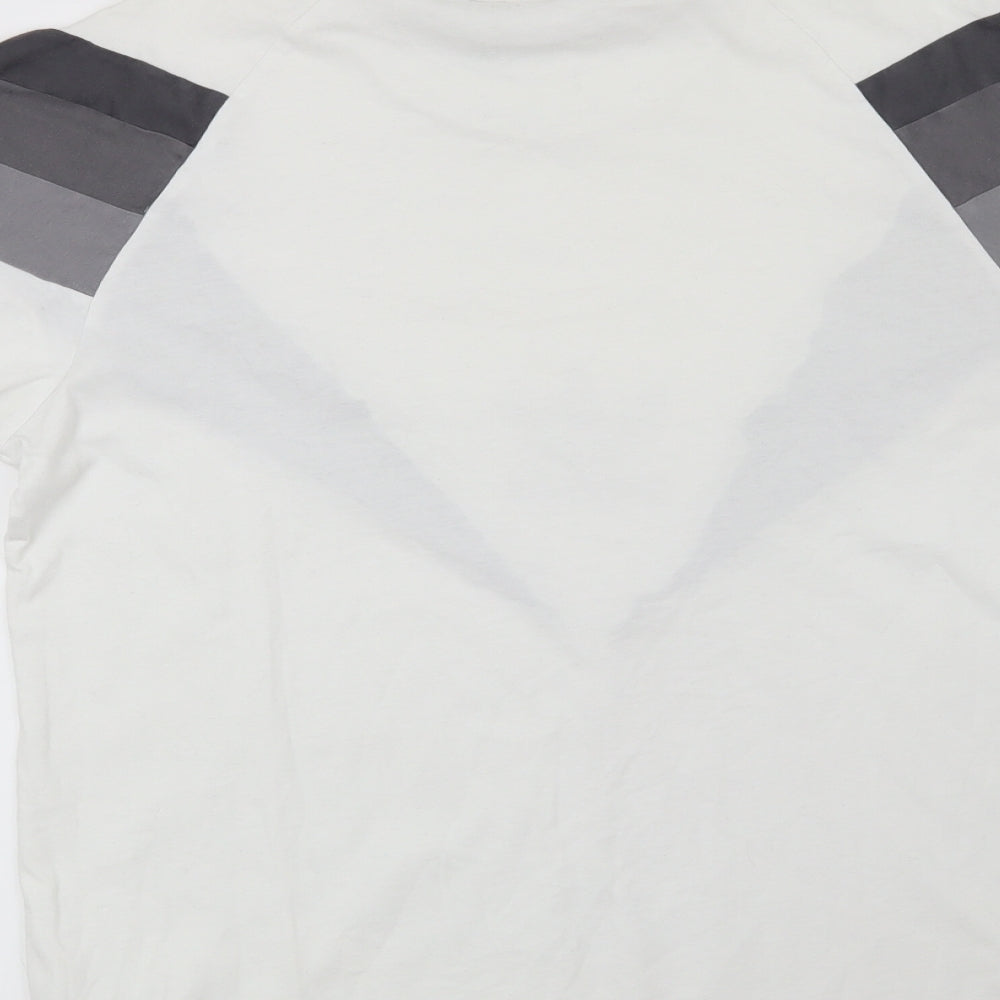 adidas Mens White Geometric   T-Shirt Size M