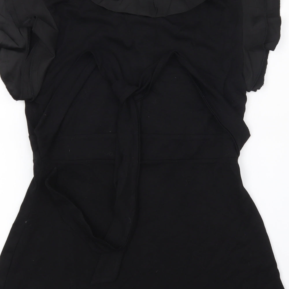 Ribbon Womens Black   Basic Blouse Size XS