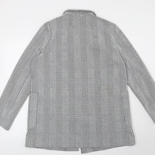 Dorothy Perkins Womens Black Houndstooth Rayon Jacket Blazer Size 14