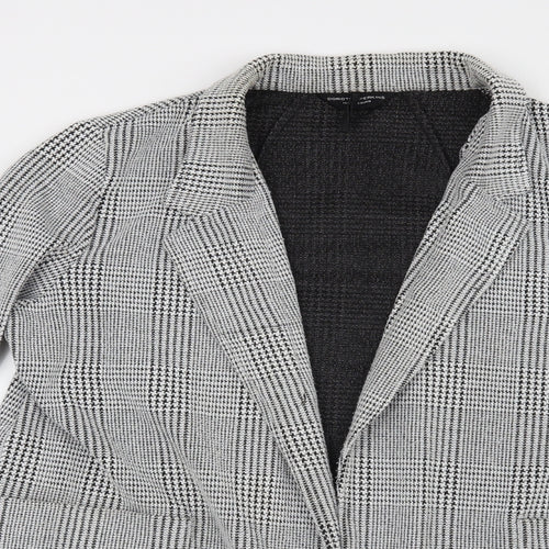Dorothy Perkins Womens Black Houndstooth Rayon Jacket Blazer Size 14