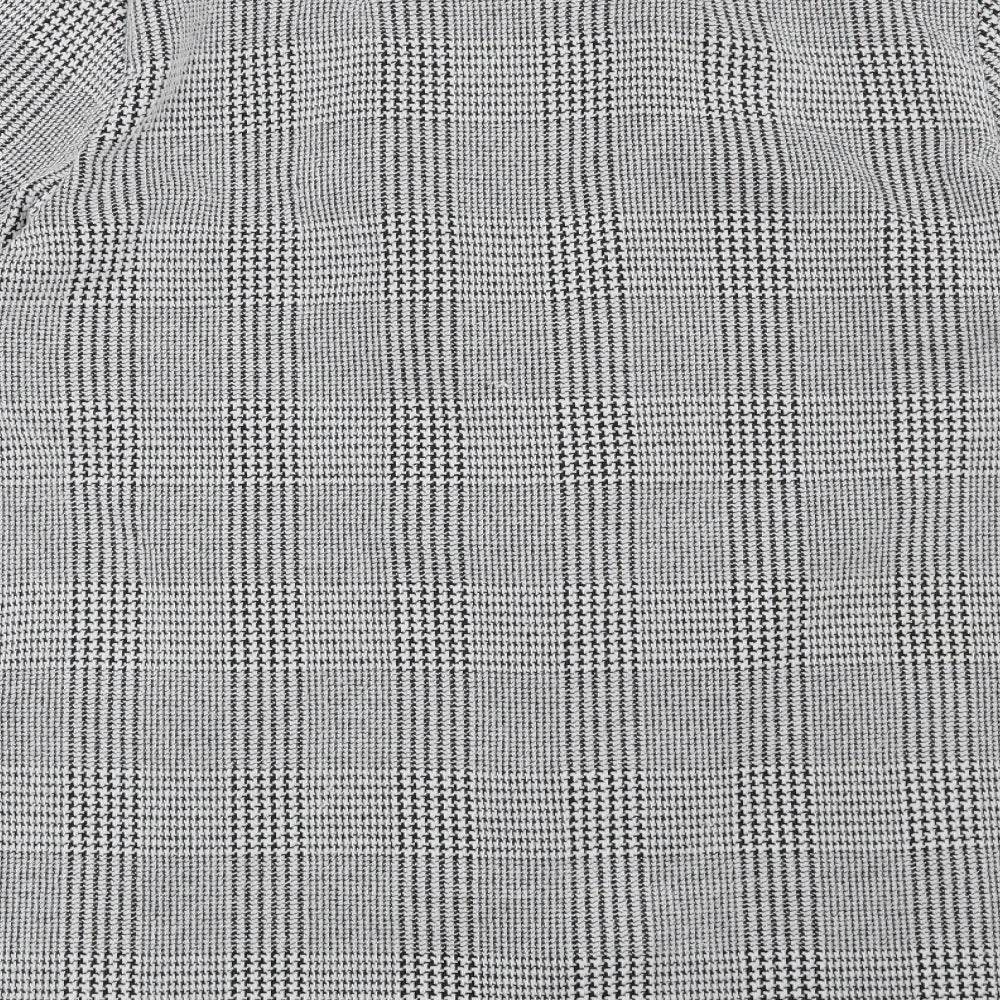 Dorothy Perkins Womens Black Houndstooth Rayon Jacket Blazer Size 14