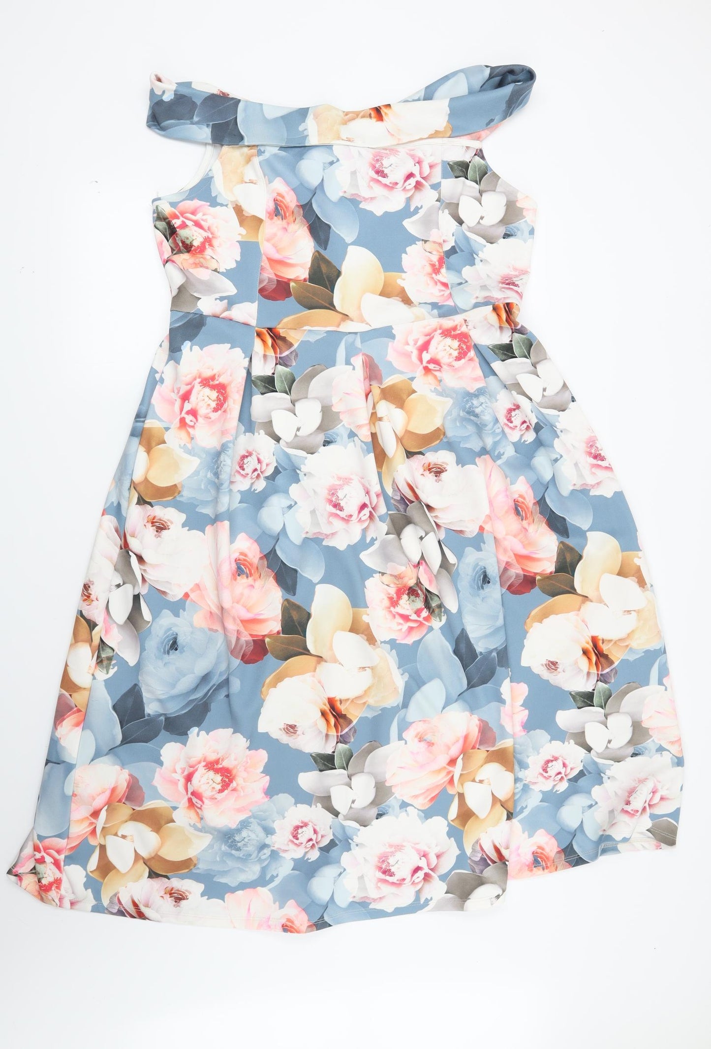 TU Womens Blue Floral  Fit & Flare  Size 16