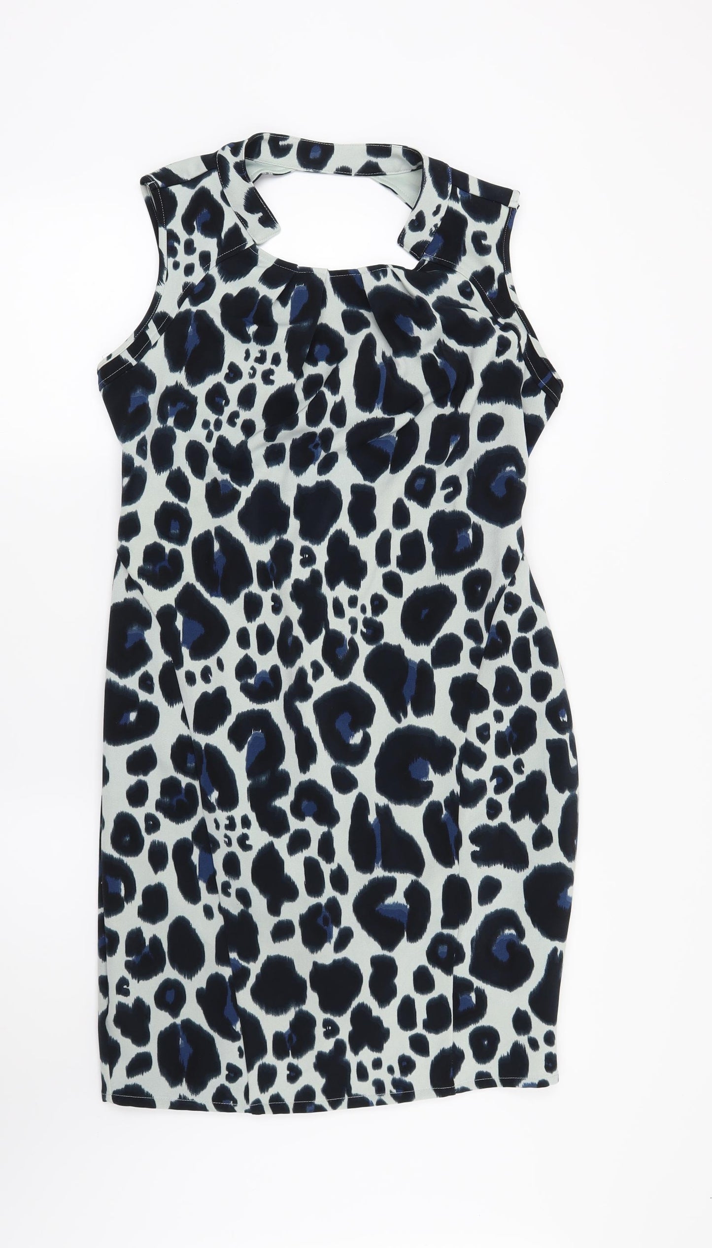 Kardashian Kollection Womens Blue Animal Print  Shift  Size 14