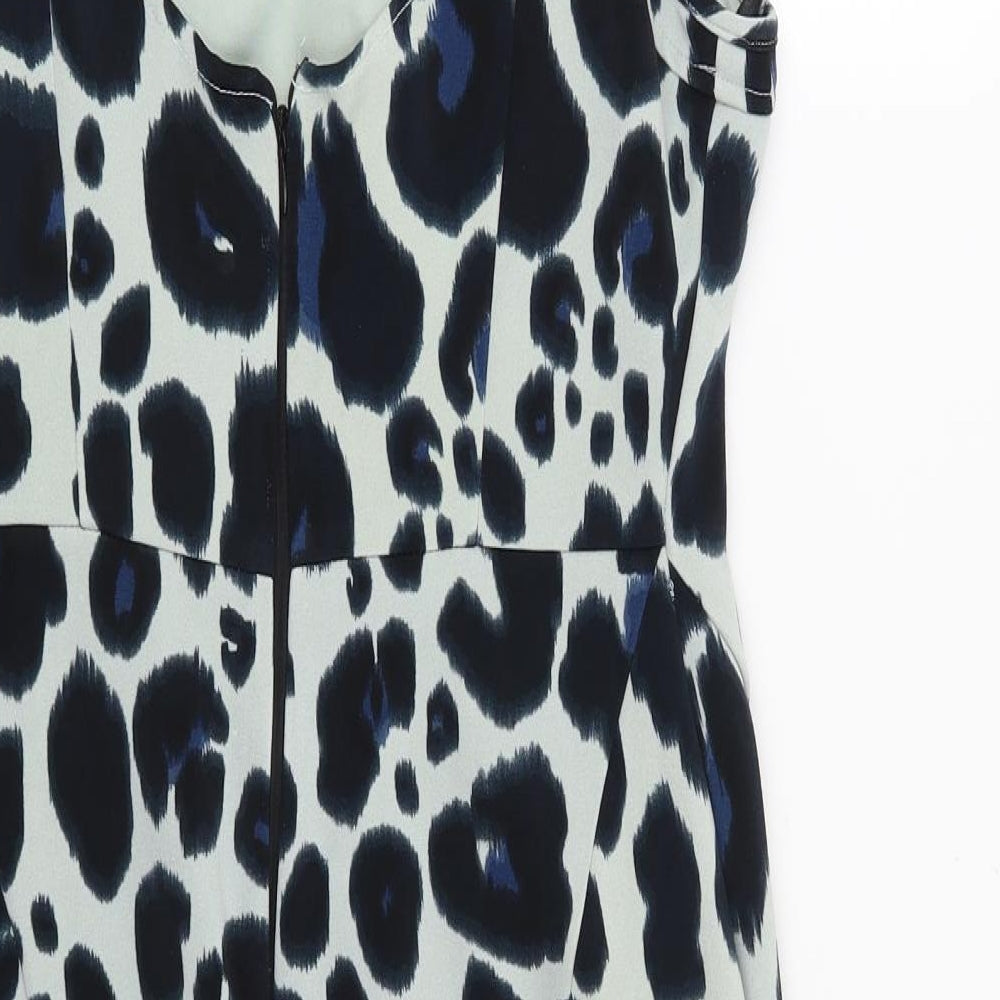 Kardashian Kollection Womens Blue Animal Print  Shift  Size 14