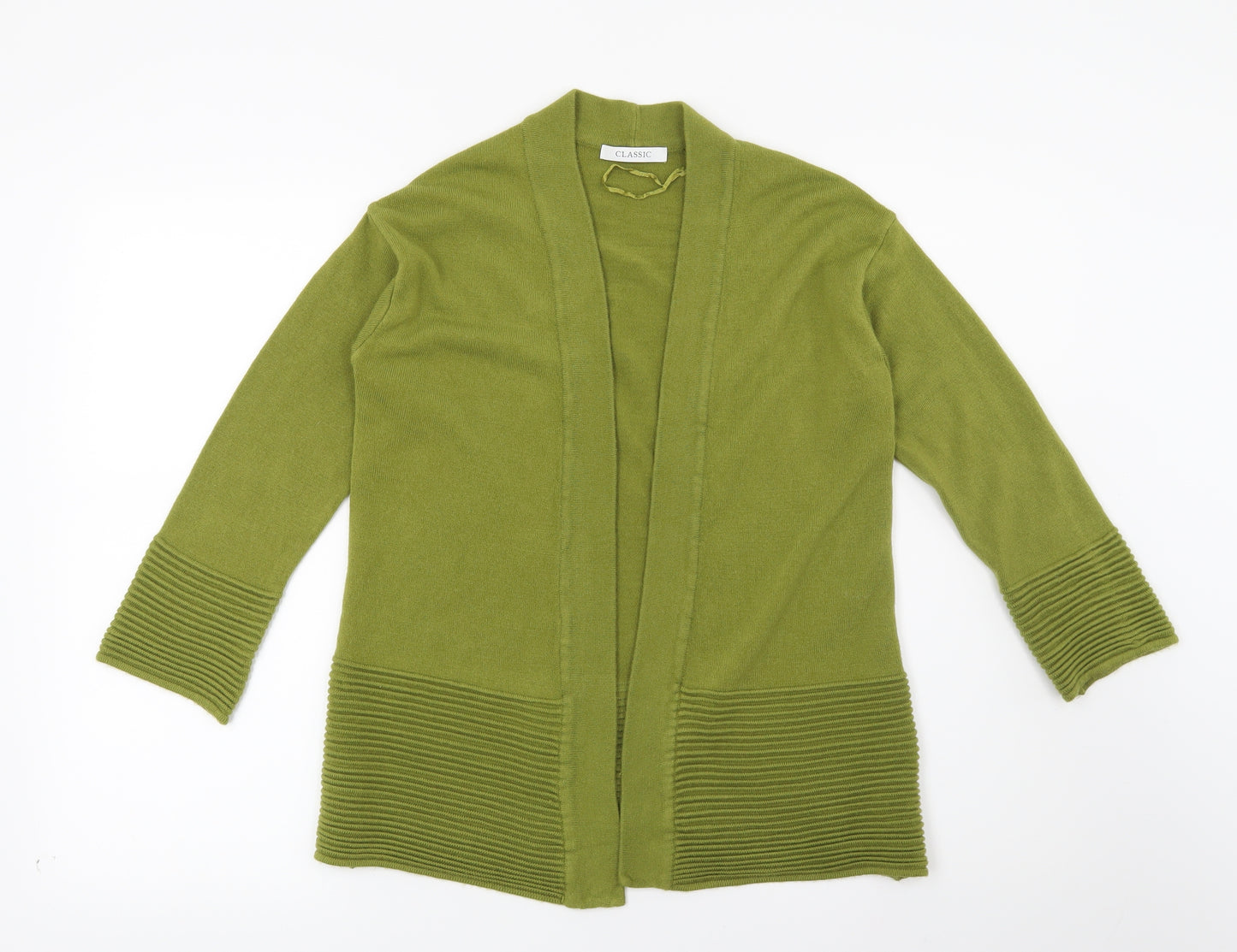 Marks and Spencer Womens Green Striped  Cardigan Jumper Size 8