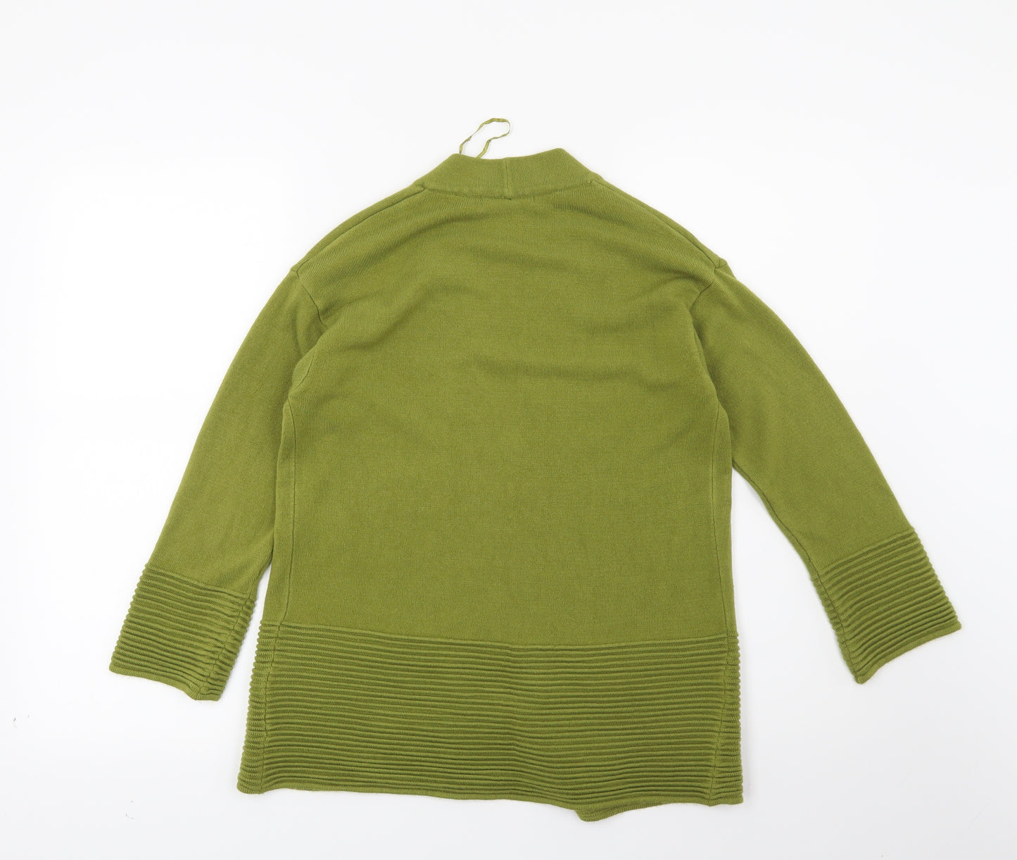 Marks and Spencer Womens Green Striped  Cardigan Jumper Size 8