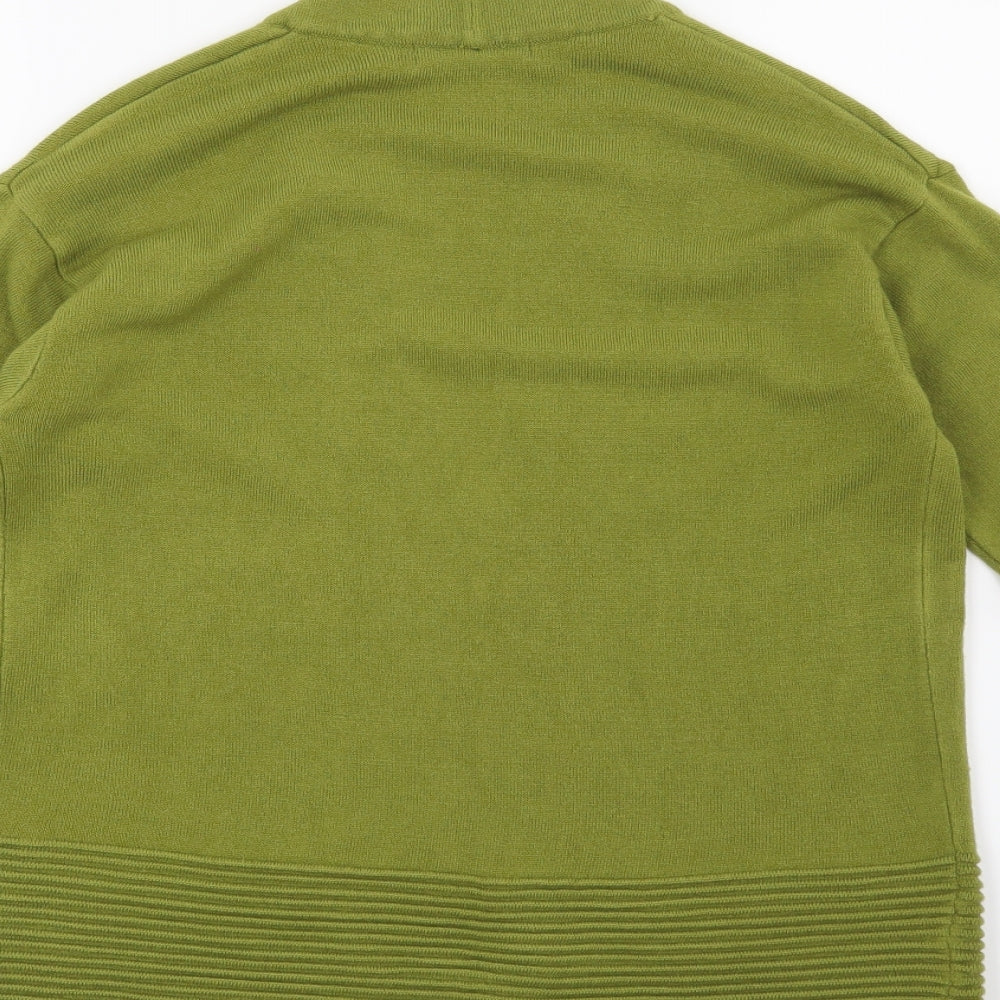 Marks and Spencer Womens Green Striped  Cardigan Jumper Size 8