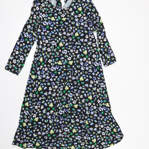 Marks and Spencer Womens Black Floral  Fit & Flare  Size 8