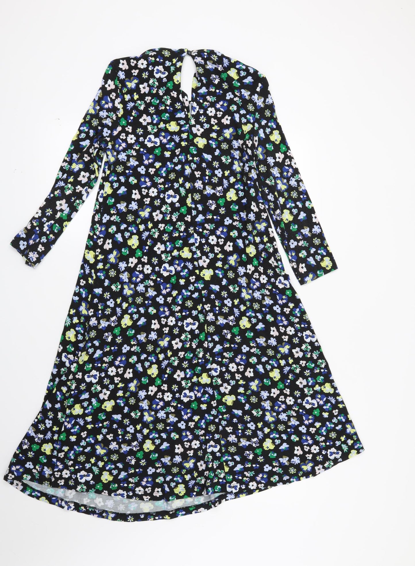 Marks and Spencer Womens Black Floral  Fit & Flare  Size 8