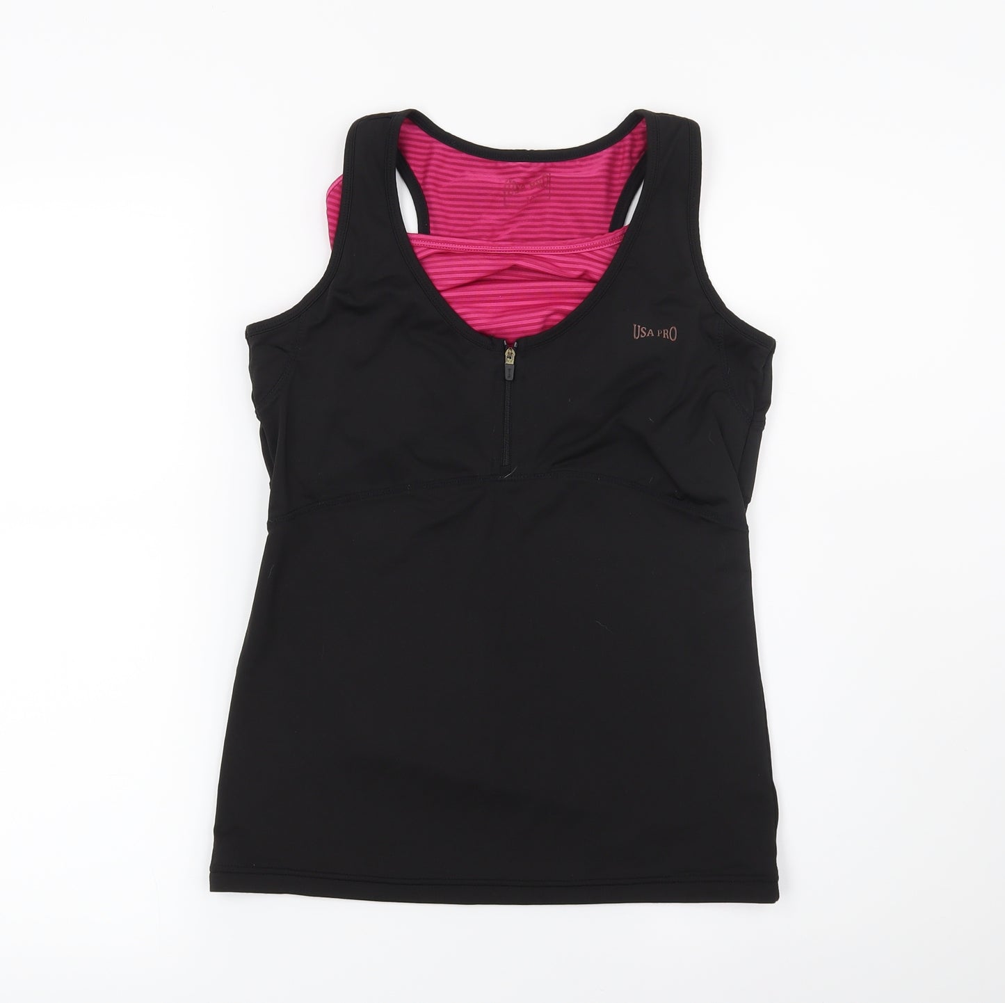 USA Pro Womens Black   Basic T-Shirt Size 10