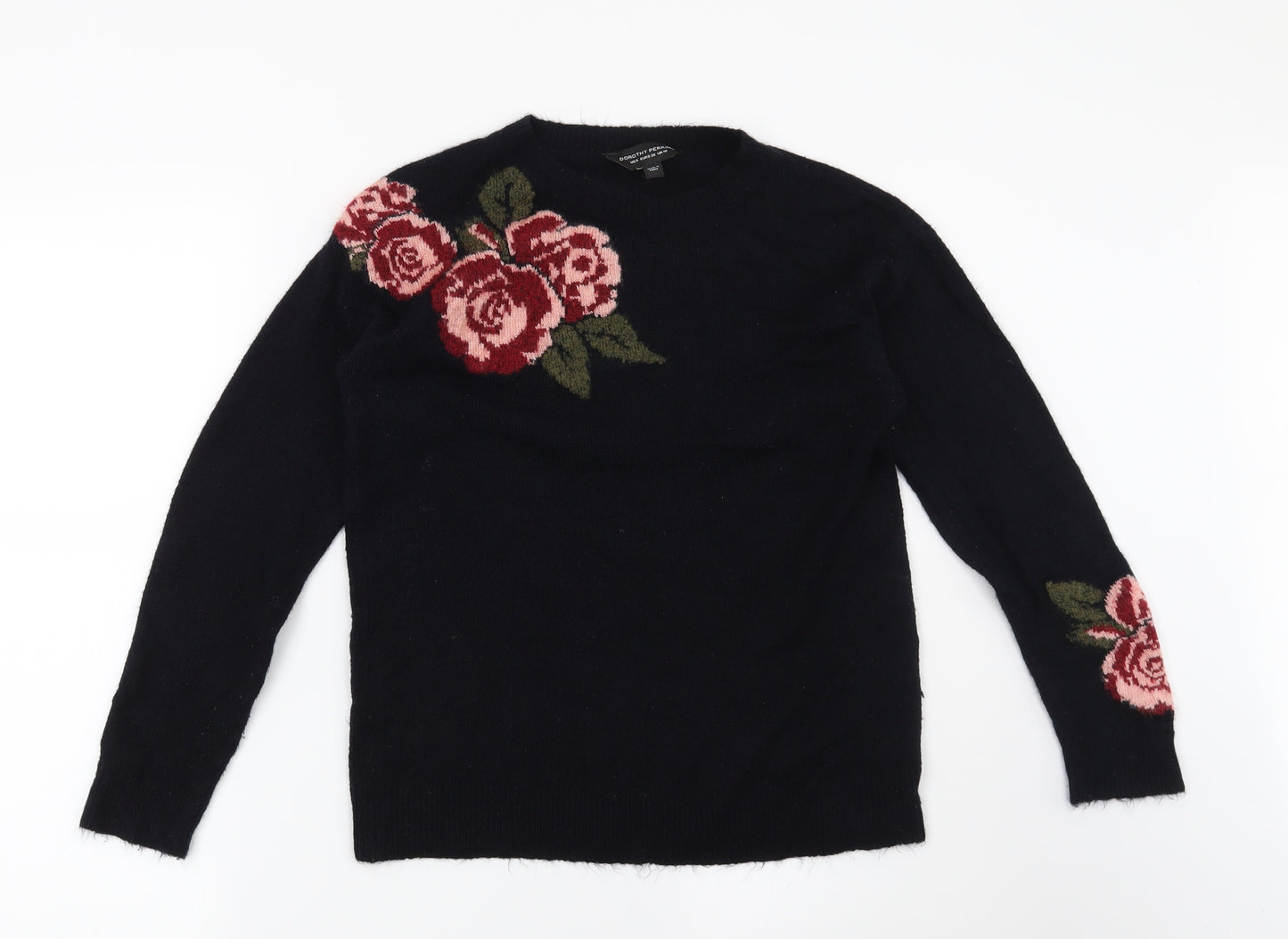 Dorothy Perkins Womens Blue Floral  Pullover Jumper Size 10