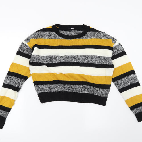 H&M Womens Black Striped  Pullover Jumper Size S