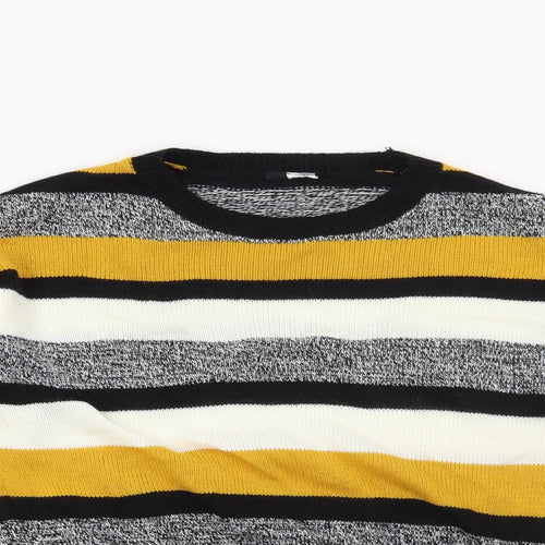 H&M Womens Black Striped  Pullover Jumper Size S