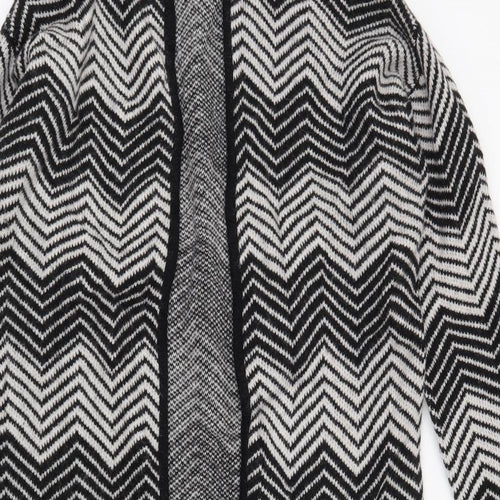 Woolovers Womens Black Geometric  Cardigan Jumper Size S