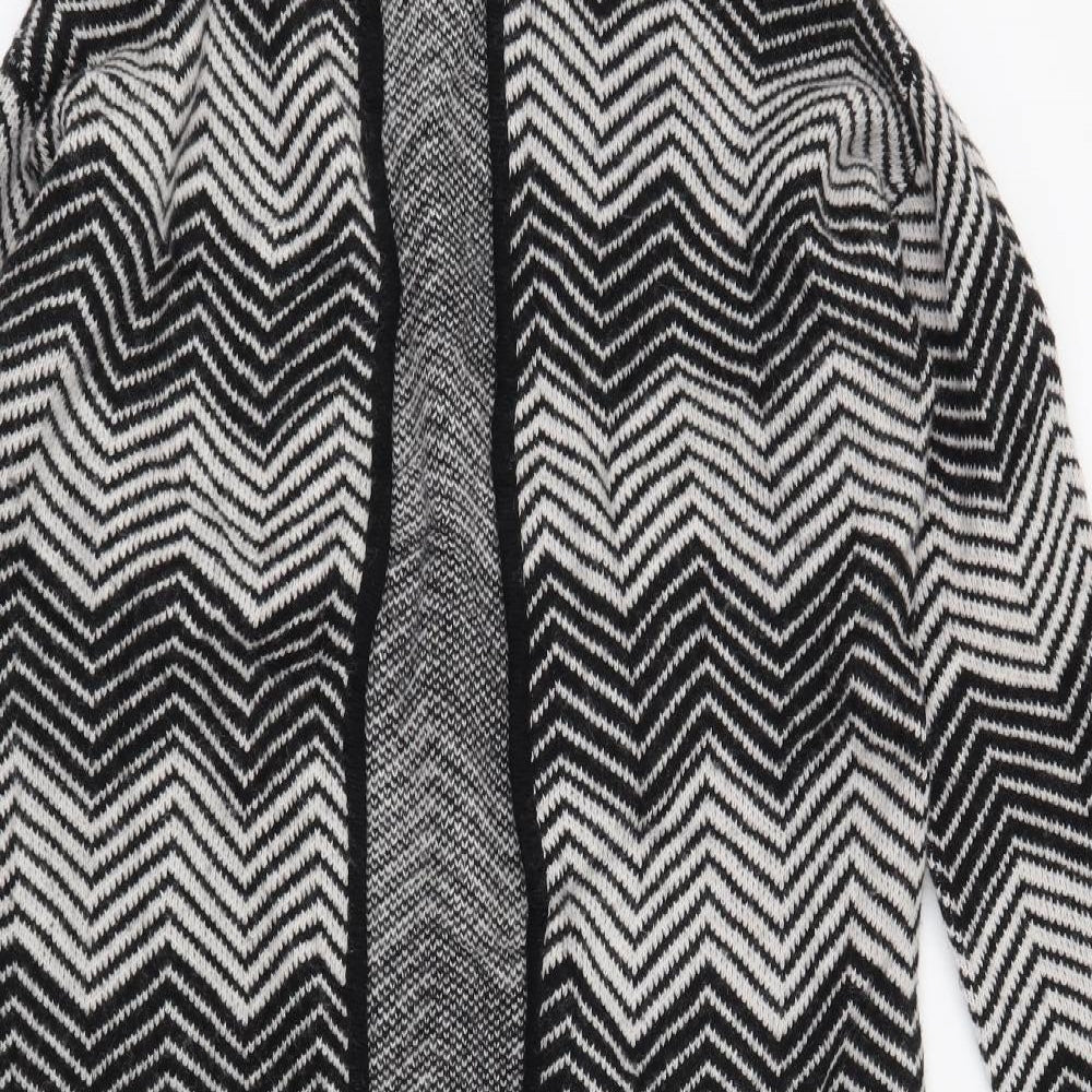 Woolovers Womens Black Geometric  Cardigan Jumper Size S