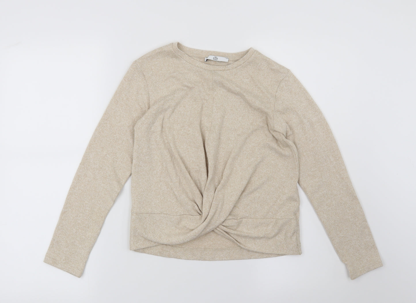 Marks and Spencer Girls Beige   Pullover Jumper Size 11-12 Years