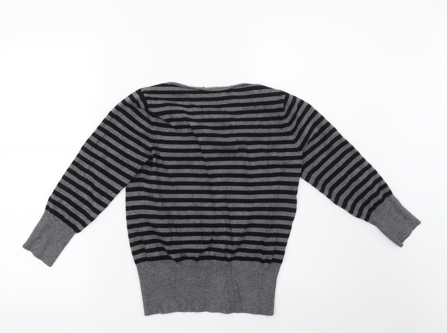 Debenhams Womens Grey Striped  Pullover Jumper Size 12