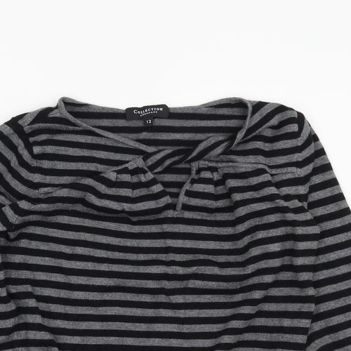 Debenhams Womens Grey Striped  Pullover Jumper Size 12