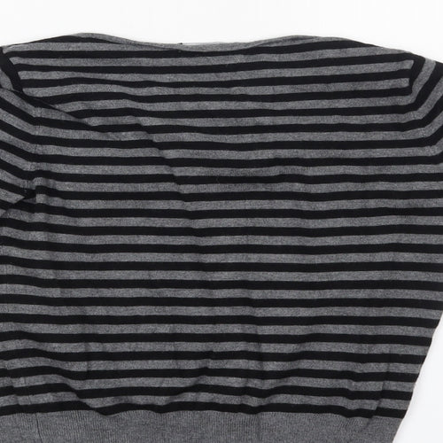 Debenhams Womens Grey Striped  Pullover Jumper Size 12