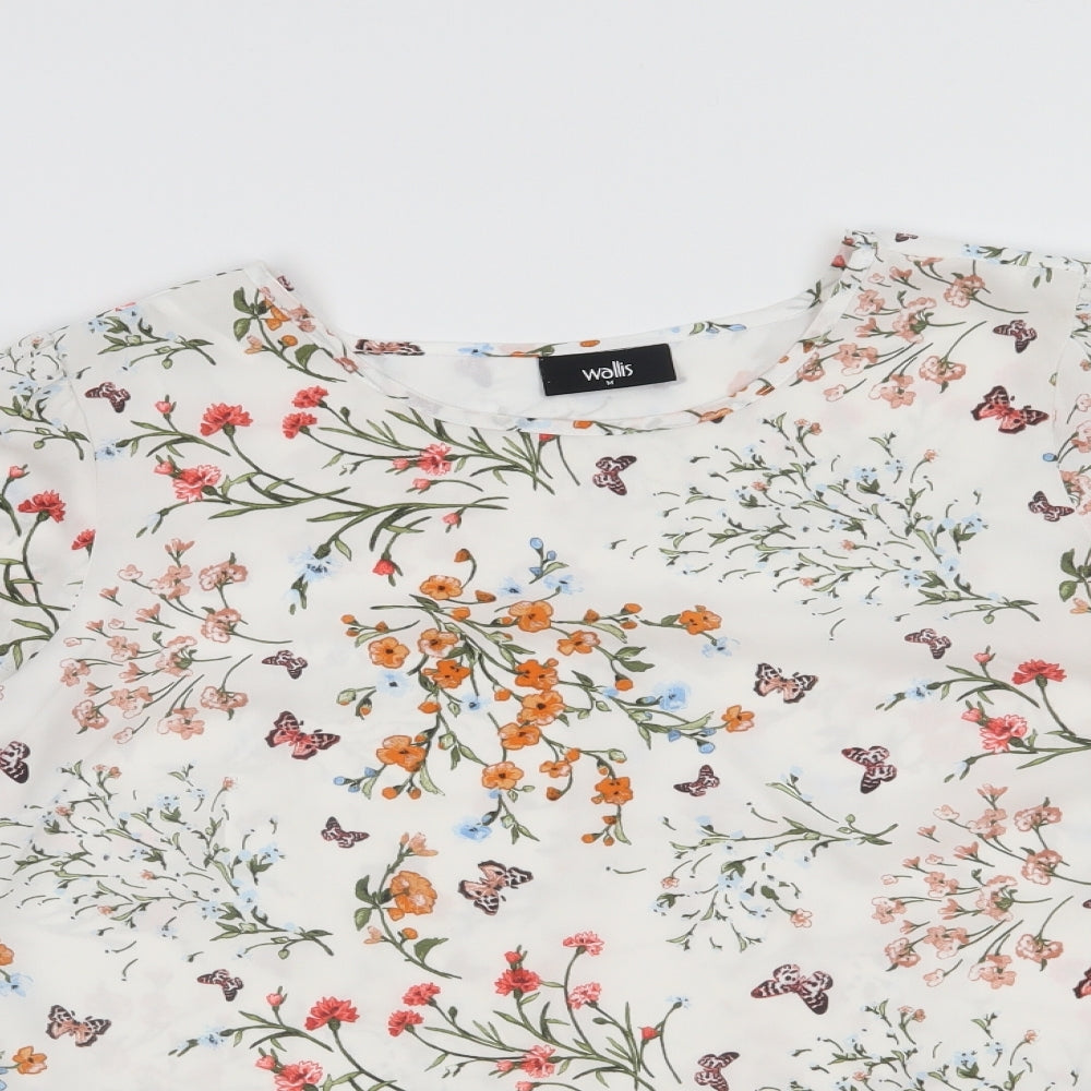 Wallis Womens Ivory Floral  Basic Blouse Size M