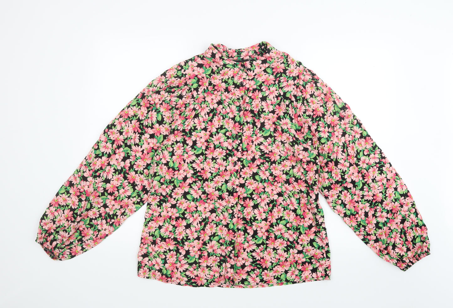 F&F Womens Pink Floral  Basic Blouse Size 10