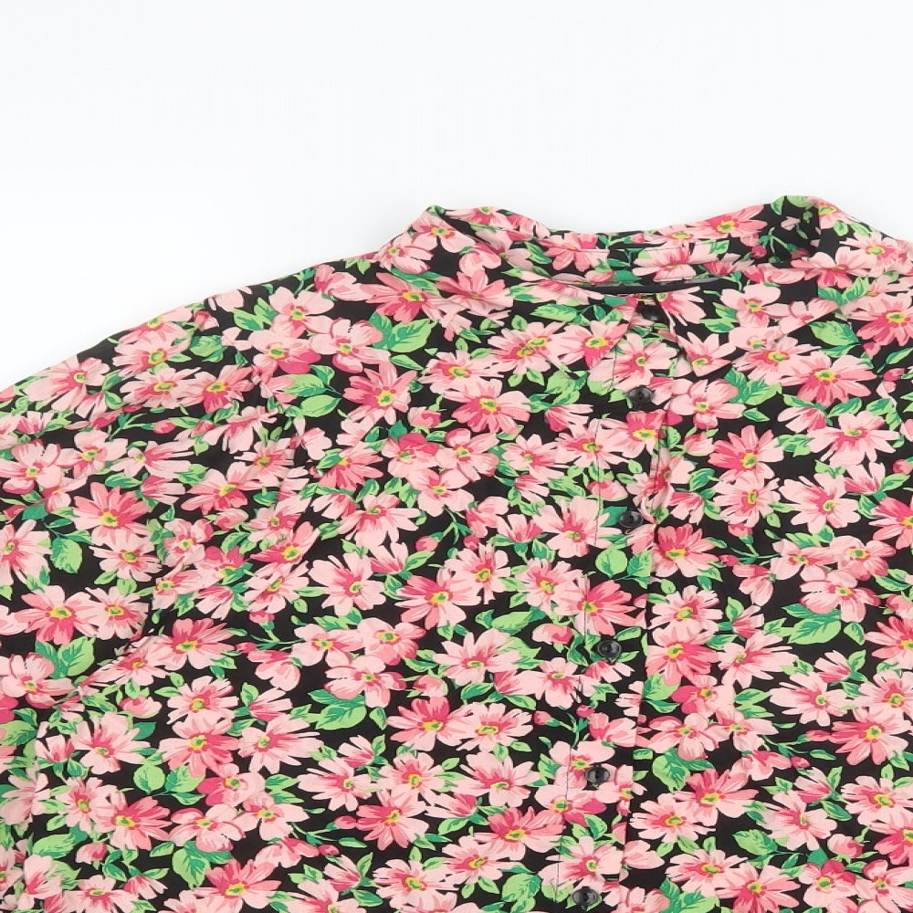 F&F Womens Pink Floral  Basic Blouse Size 10