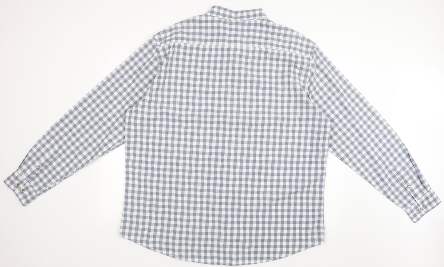 TU Mens Blue Check   Dress Shirt Size 2XL