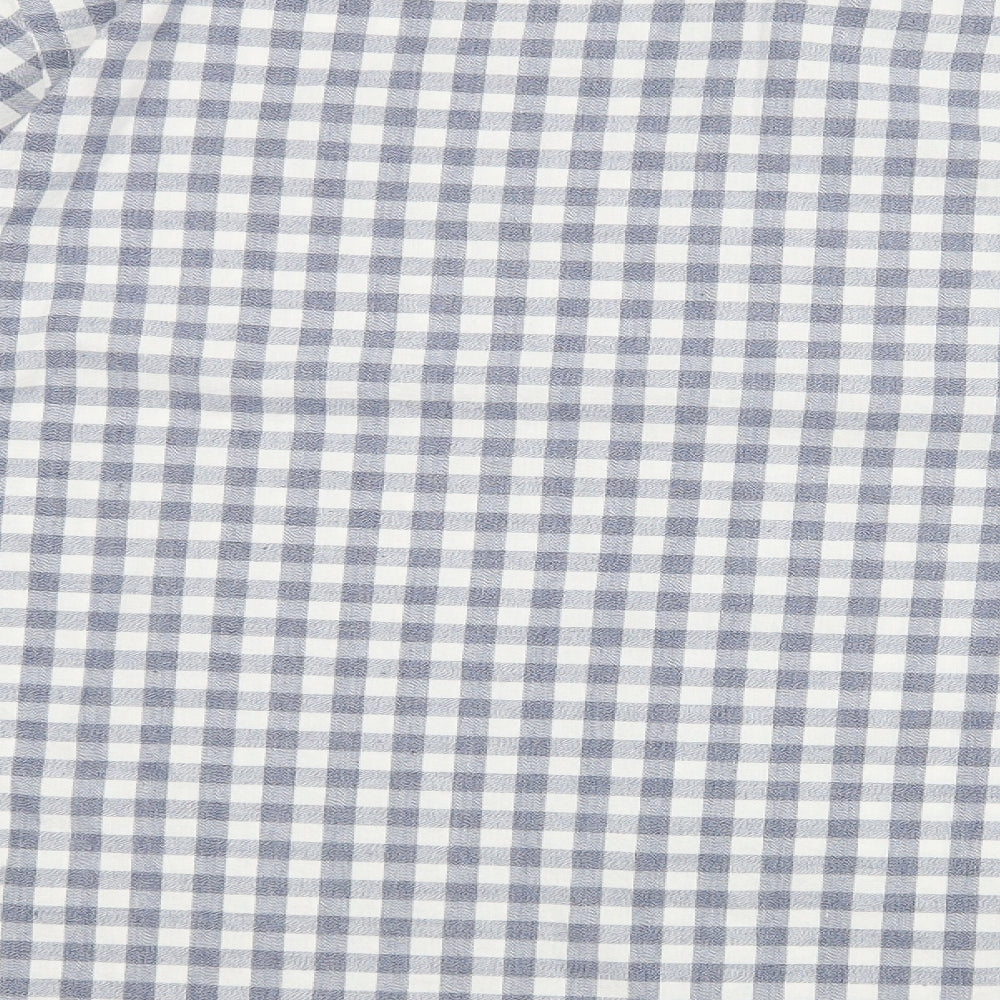 TU Mens Blue Check   Dress Shirt Size 2XL